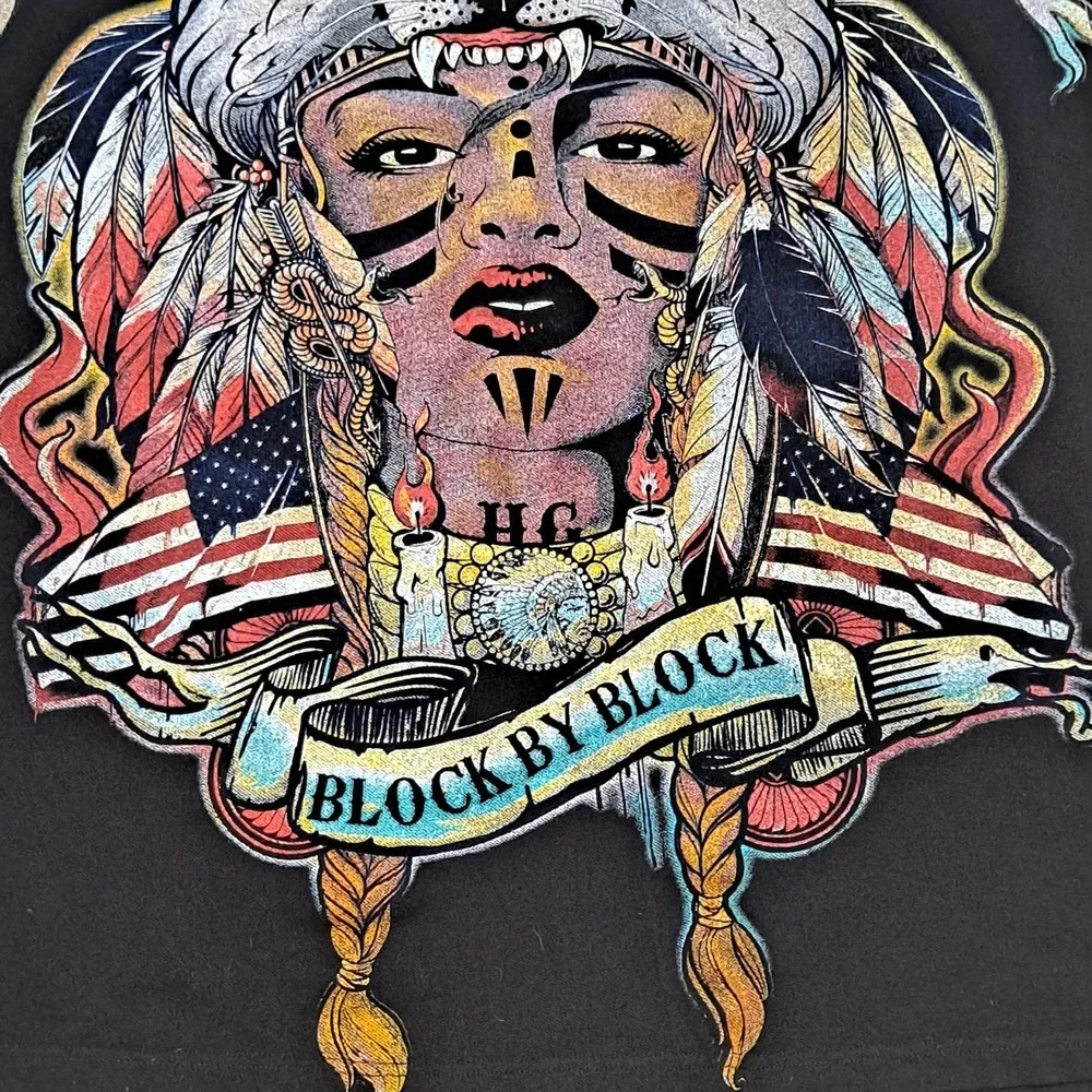 Hustle Gang Men's Graphic Polo Shirt Size 4XL Wolf/Native American - Picture 4 of 7